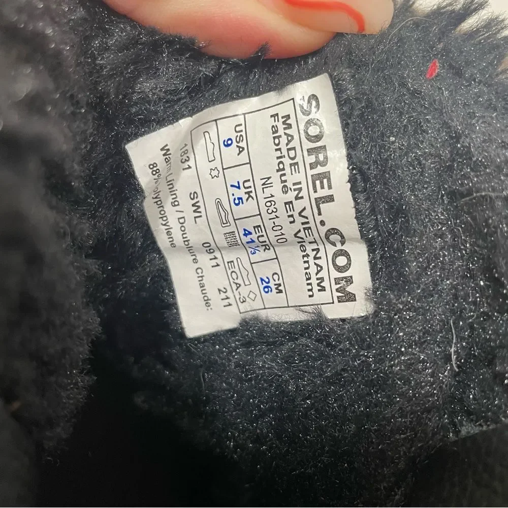 Sorel Black Fur Lined Ankle Winter Boots